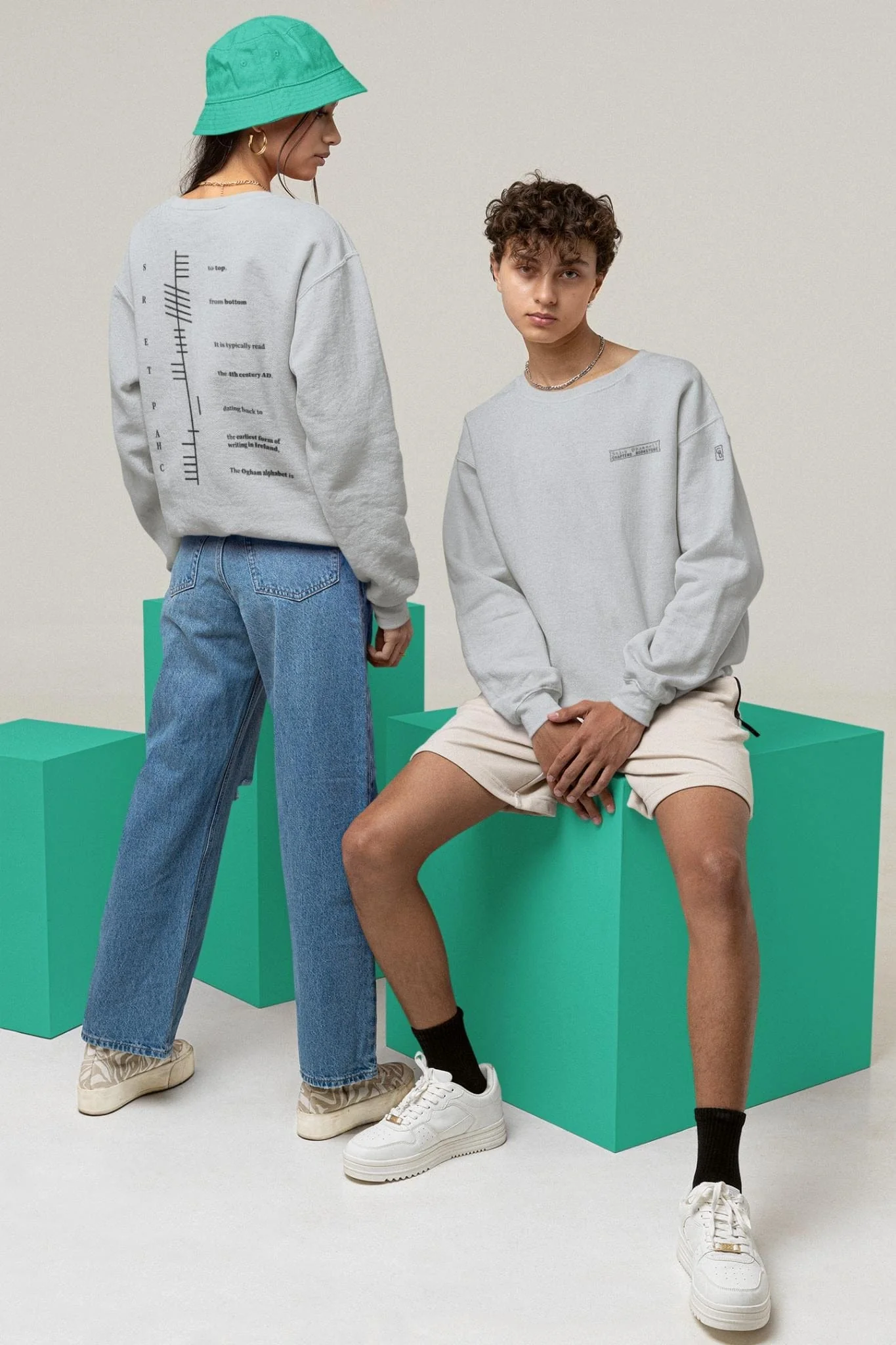Chapters Ogham Grey Sweatshirt Size X-Large